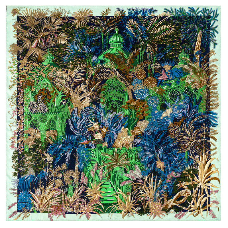 Silk Scarf Square - Manueller handgerollter Twill-Seidenschal für Damen, Paukendruck,