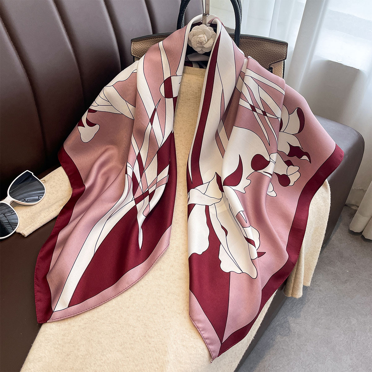 Silk Scarf Square - Luxus 90*90Cm Platz Schal Twill Seide