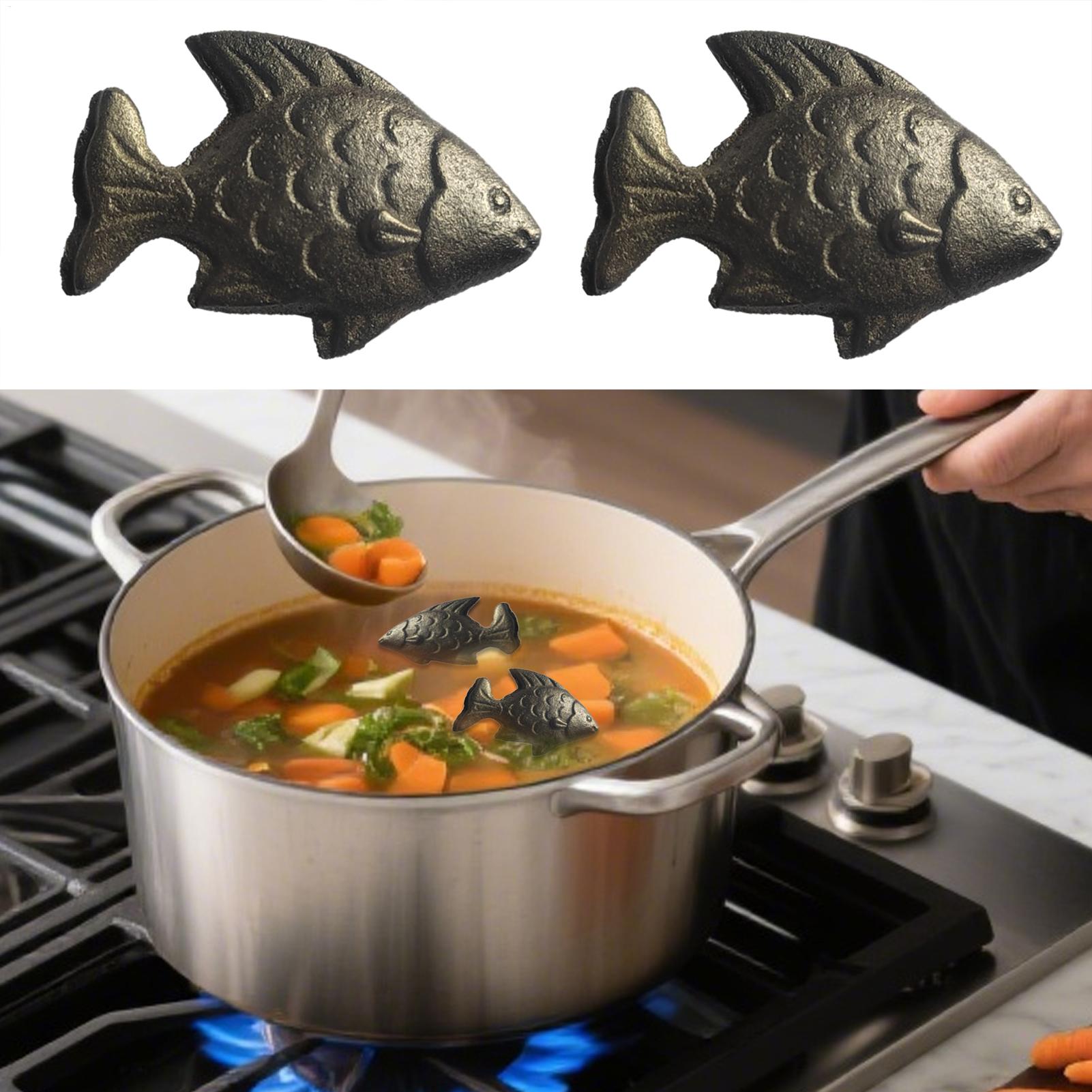 Women Kitchen Accessories - Eiserner Fisch-Kochhelfer, Natürlich, 2 Stück/Set für