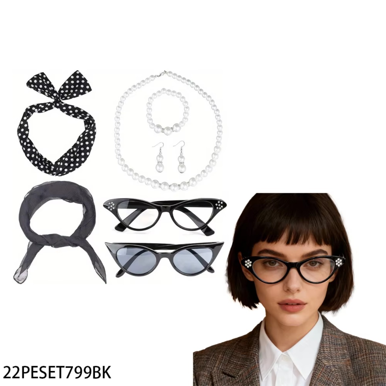 Women'S Accessories In The 1950S - PESENAR 50er-Jahre Damen-Kostümzubehör-Set ist geeignet für