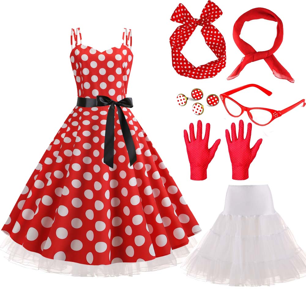 Women'S Accessories In The 1950S - 1950er 60er Karneval Kostüm Set Damen