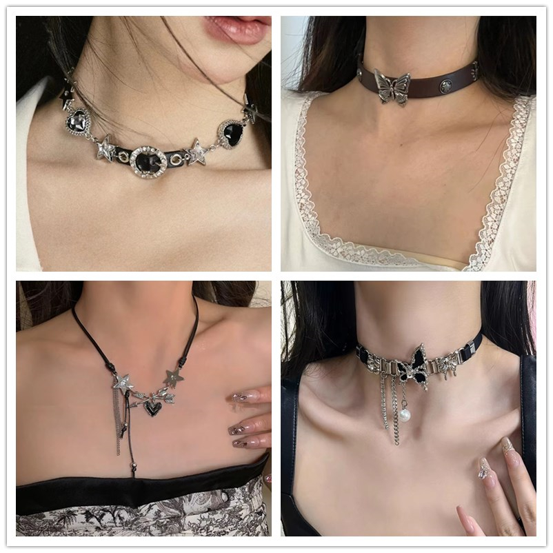 Women'S Emo Accessories - Y2k Vintage Schmetterling Kreuz Herz Stern