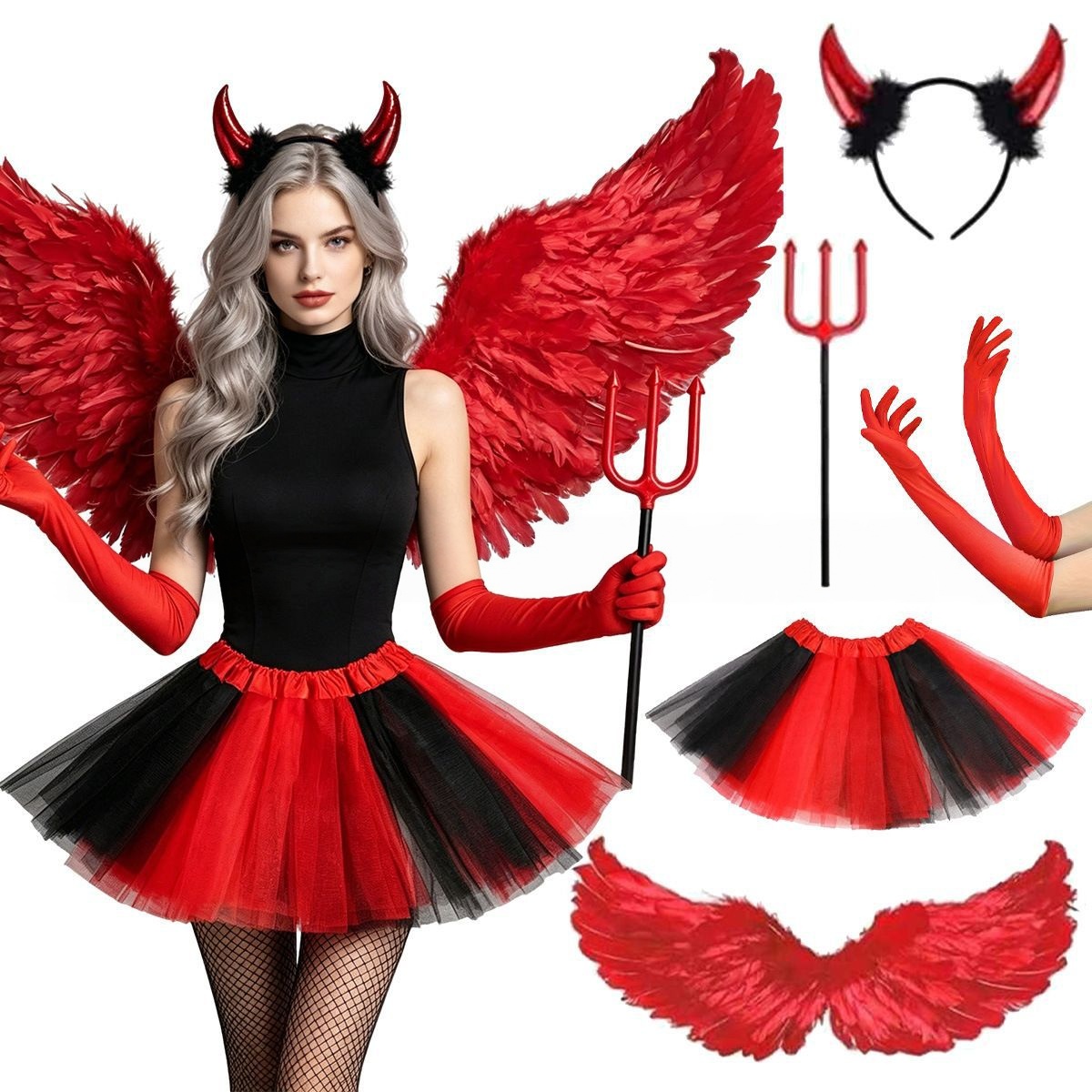 Halloween-Cosplay-Set: Roter T – Women'S Red Accessories Bewertung und Preis
