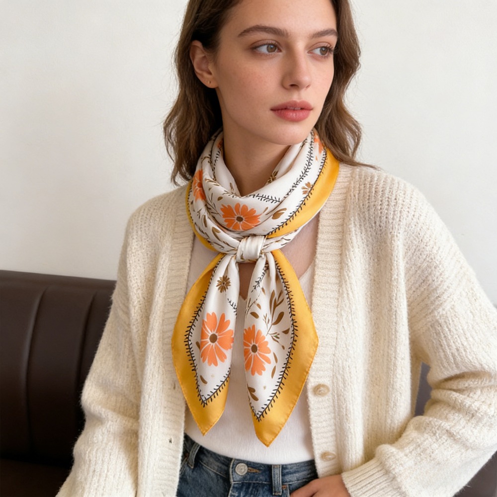 1 Stück neuer bedruckter modis – Silk Scarf Square Bewertung und Preis